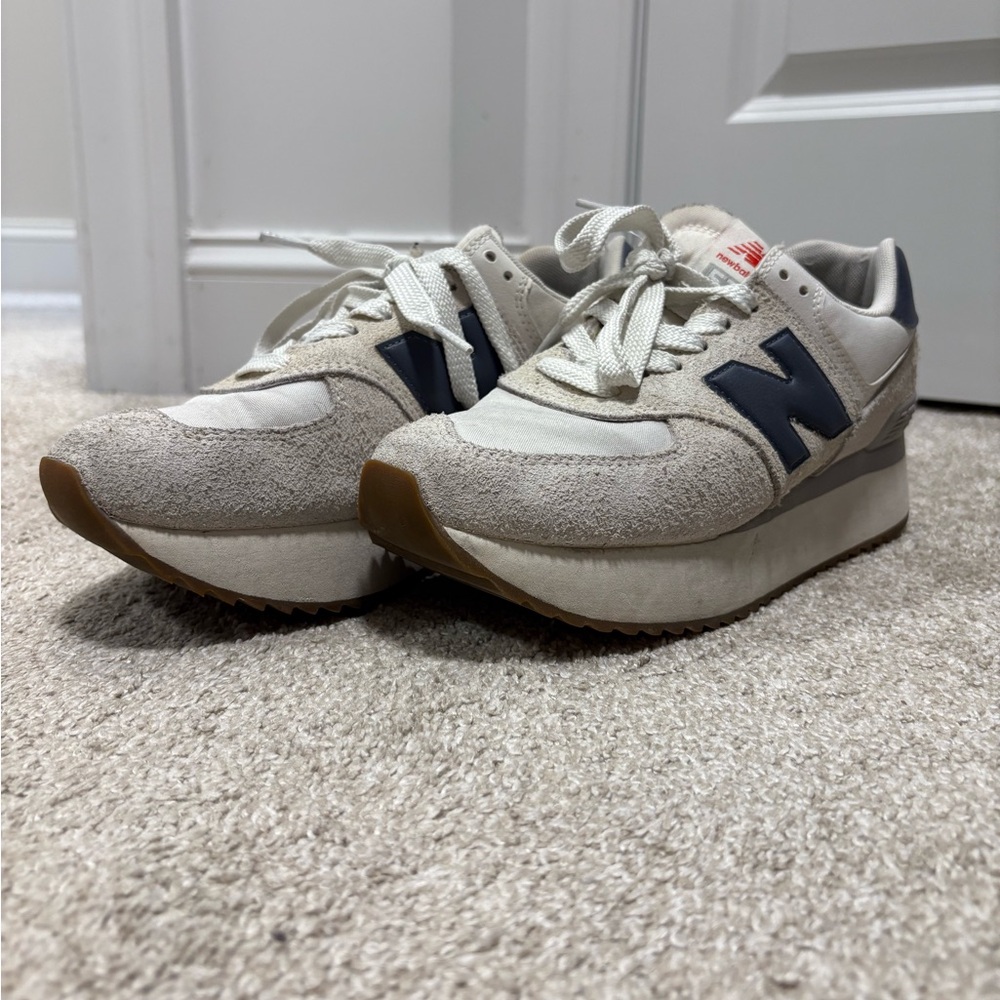 New Balance 574 + Suede Moonbeam